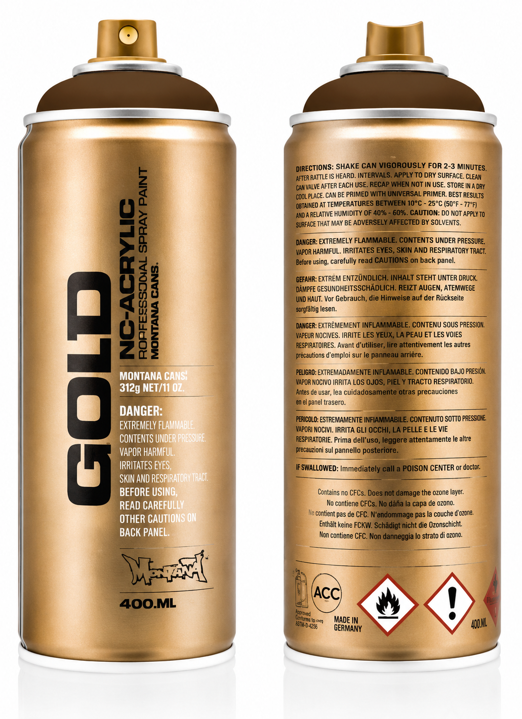Montana GOLD Spray in differnet color Shock Brown Dark